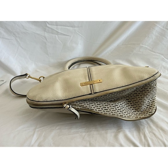Vince Camuto Beige Leather Expandable Tote Purse - Picture 7 of 12